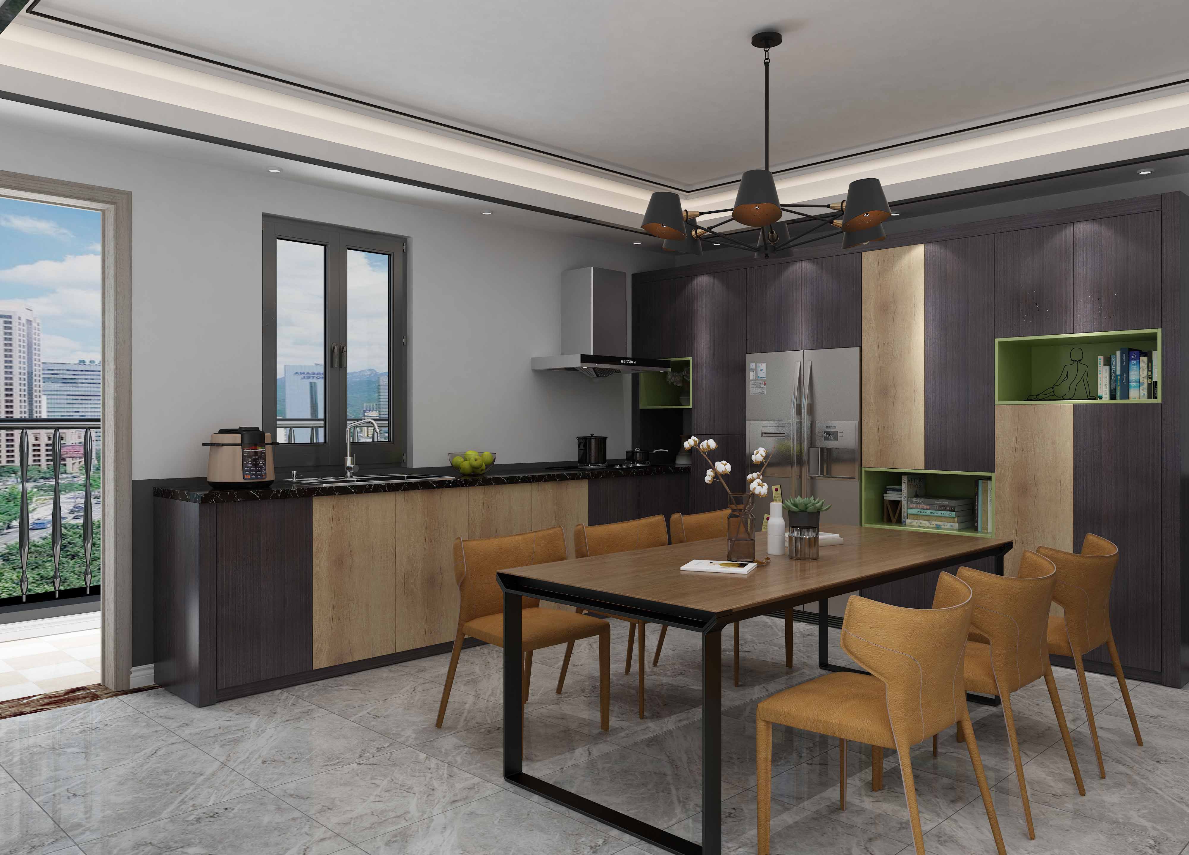 Commercial Melamine Kitchen Cabinet HM1610 反弹装置