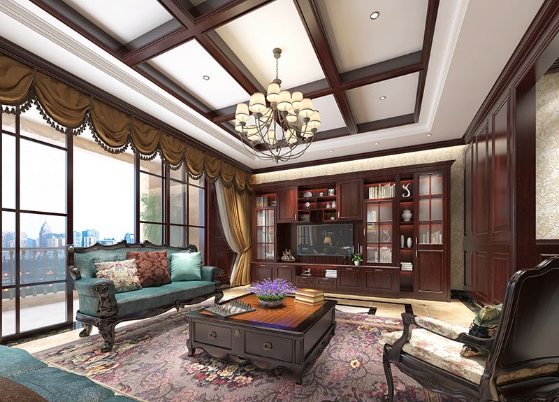 living room solid wood cabinet