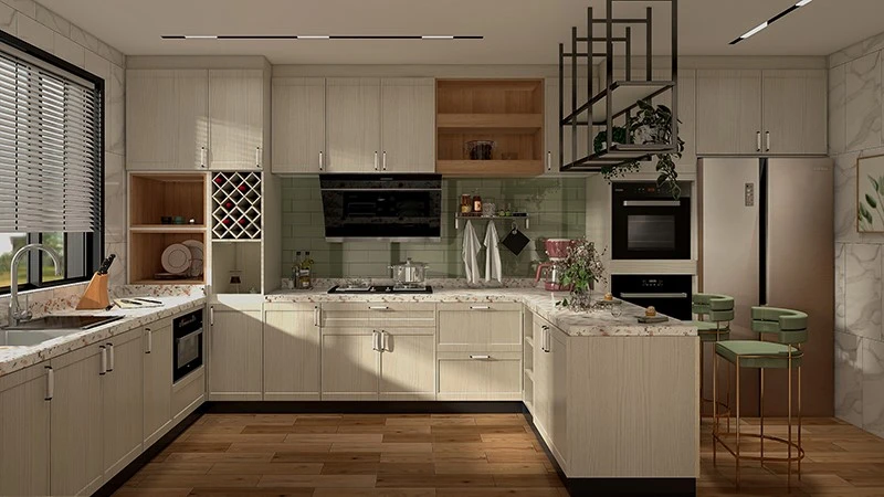 Textured Thermofoil Kitchen Cabinet (2)
