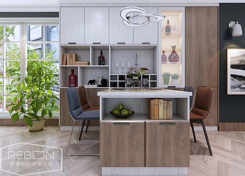 wood grain kitchen cabinetry
